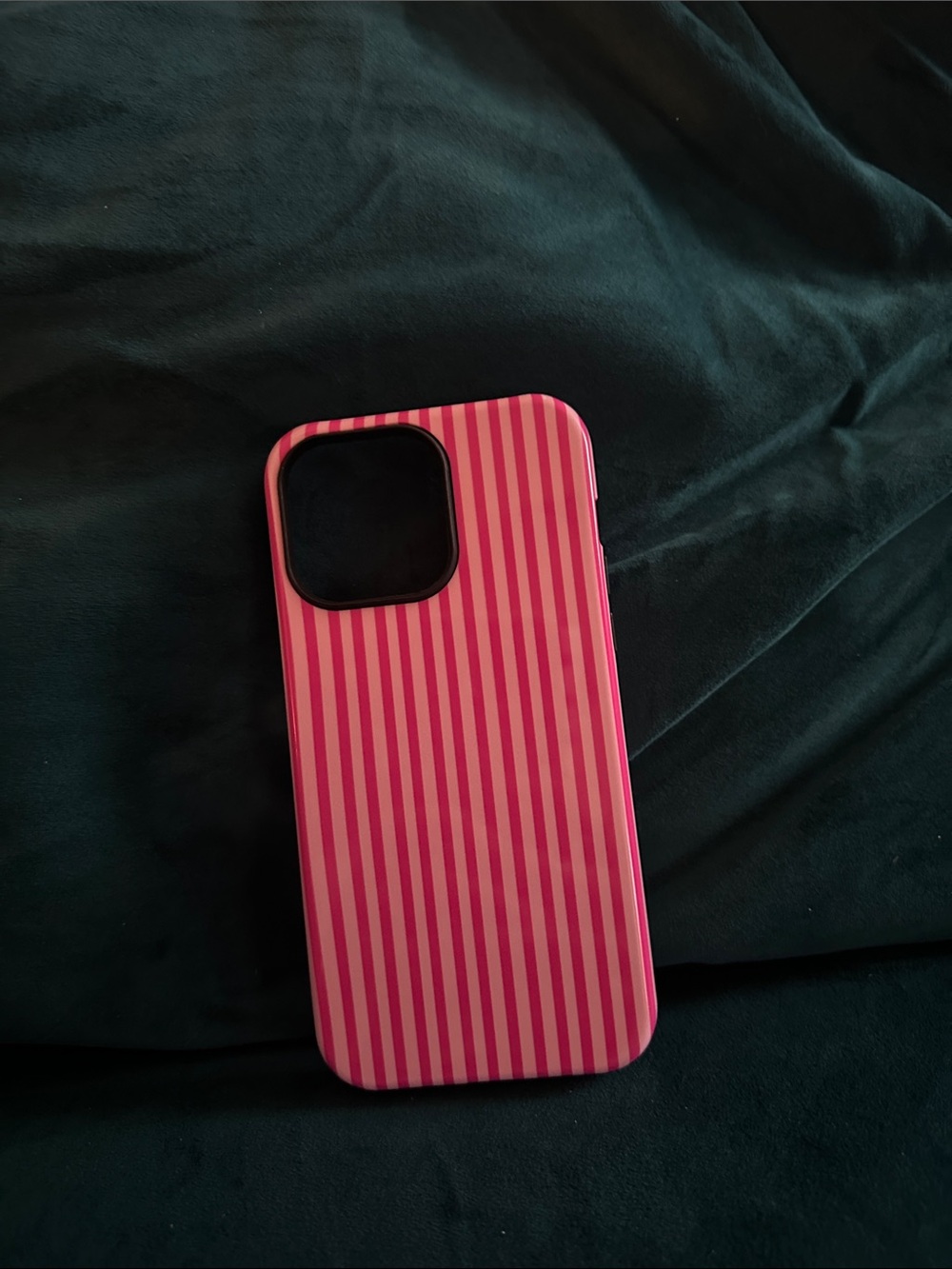 Pink Striped Phone Case - Unbranded
